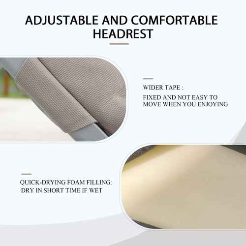 Pool Lounge Chairs Set of 2, Adjustable Aluminum Outdoor Chaise Lounge Chairs, All Weather for Deck Lawn Poolside Backyard -Beige Textilene