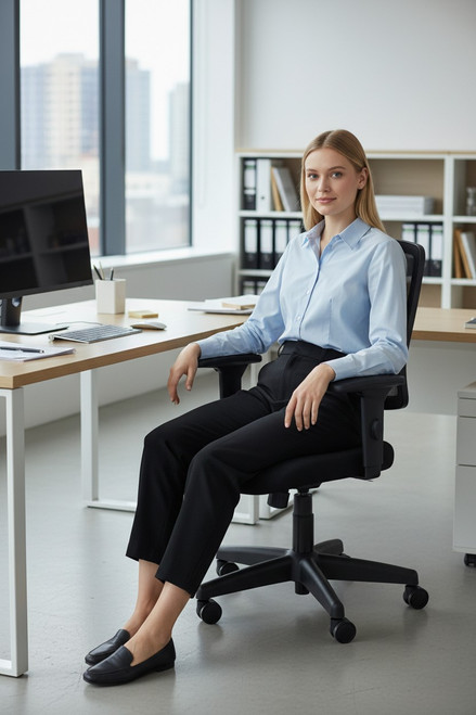 Office Desk Chairs with Wheels, Ergonomic Mesh Chair, Rolling Swivel Computer Task Chair with Adjustable Armrests for Home, Study, Conference, Black (8PK)