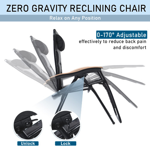 XXL Oversized Padded Zero Gravity Chair Set of 2, Foldable Patio Recliner, 30" Wide Seat Anti Gravity Lounger with Armrest and Cup Holder, Support 400 LBS (Black)