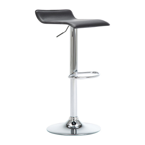 Contemporary Chrome Air Lift Adjustable Swivel Barstool, Set of 4(Black)