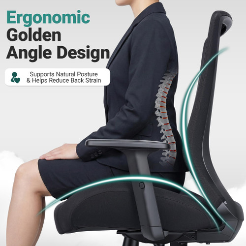 Big and Tall Home Office Desk Chair 500lb Capacity for Heavy People, Ergonomic Wide Mesh Desk Chair with Stepless Recline & Lock, 5.5" Thick Cushion, High Back, Adjustable Height & Armrests