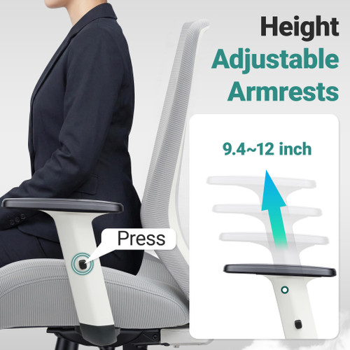 Big and Tall Home Office Desk Chair 500lb Capacity for Heavy People, Ergonomic Wide Mesh Desk Chair with Stepless Recline & Lock, 5.5" Thick Cushion, High Back, Adjustable Height & Armrests
