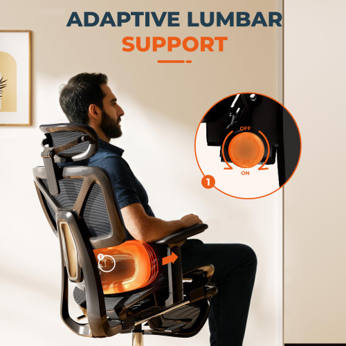 Big and Tall Ergonomic Office Chair Swivel Computer Chairs Desk Chair with 2D Dynamic Lumbar Support/Footrest/3D Headrest/Heavy Duty Metal Base, Mesh Seat Cushion, ErgoChair Ultra, Black