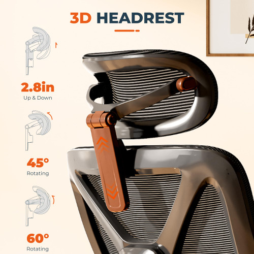 Ergonomic Office Chair High Back Computer Chairs Desk Chair with 2D Lumbar Support/Footrest/3D Headrest/Heavy Duty Metal Base, Comfortable Foam Seat Cushion, ErgoChair Ultra, Black