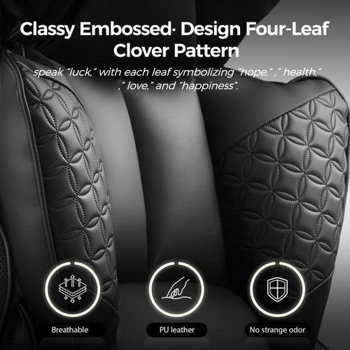 Big and Tall Office Chair Heavy Duty Wide Ergonomic Gaming Chair with Deluxe Embossing Leather with Foot Rest 150°Reclining Adjustable Armrests Pocket Spring Back Support and Without Pillow