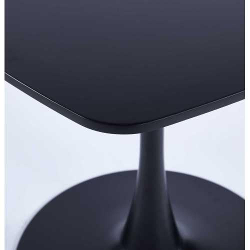 23.6" Square Tulip Dining Table, Mid-Century Tulip Table Kitchen Tulip Dining Table 2 People with MDF Table Top & Metal Base for Office Living Room
