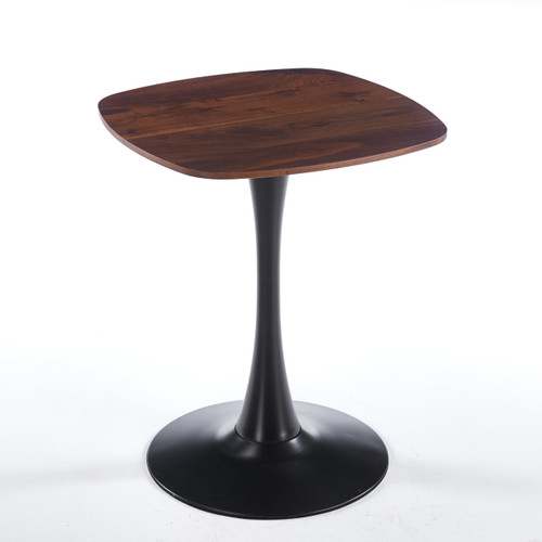 23.6" Square Tulip Dining Table, Mid-Century Tulip Table Kitchen Tulip Dining Table 2 People with MDF Table Top & Metal Base for Office Living Room