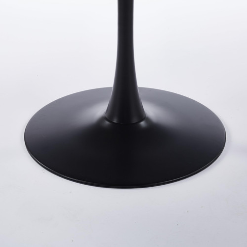 23.6" Square Tulip Dining Table, Mid-Century Tulip Table Kitchen Tulip Dining Table 2 People with MDF Table Top & Metal Base for Office Living Room