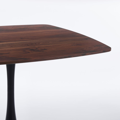 23.6" Square Tulip Dining Table, Mid-Century Tulip Table Kitchen Tulip Dining Table 2 People with MDF Table Top & Metal Base for Office Living Room
