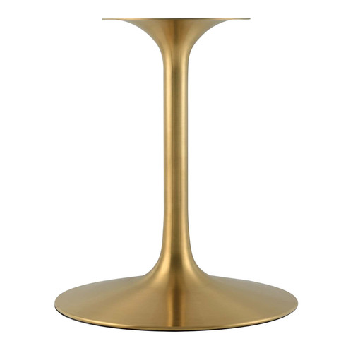 47" Mid-Century Dining Table with Round Artificial Marble Top in Gold White