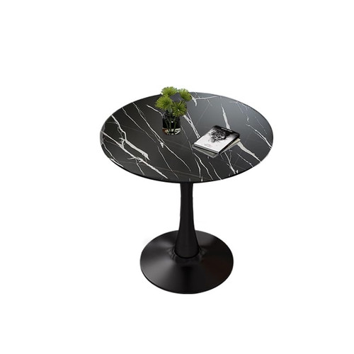 23.6" Round Tulip Dining Table, Mid-Century Tulip Table Kitchen Tulip Dining Table 2 People with MDF Table Top & Pedestal Base for Office Living Room