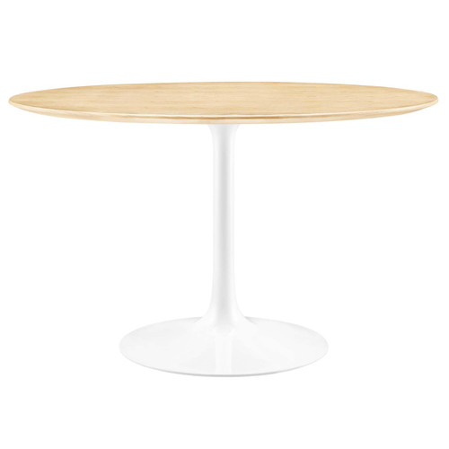 Dining Table, 48", White Natural
