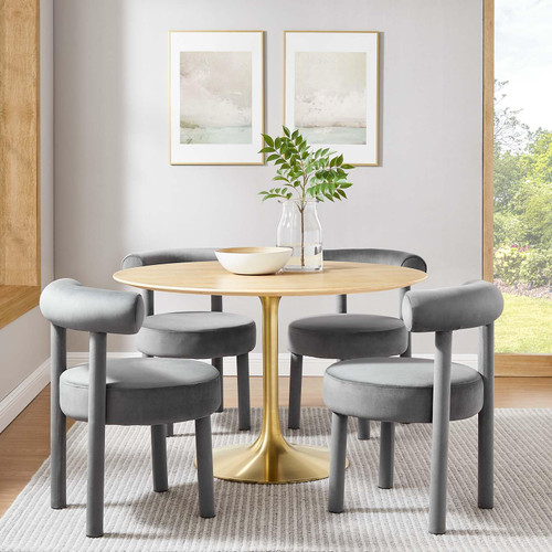 Dining Table, 48", Gold Natural