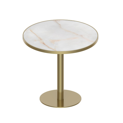 31.5" Round Tulip Dining Table, Mid-Century Tulip Table Kitchen Tulip Dining Table 2 People with Faux Marble Table Top & Stainless Steel Base for Office Living Room