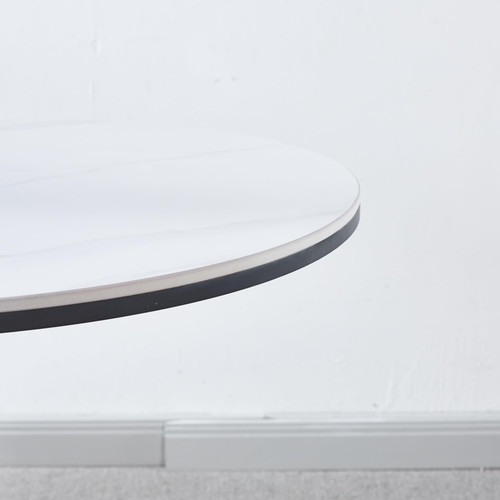31.5" Round Tulip Dining Table, Mid-Century Tulip Table Kitchen Tulip Dining Table 2 People with Faux Marble Table Top & Metal Base for Office Living Room