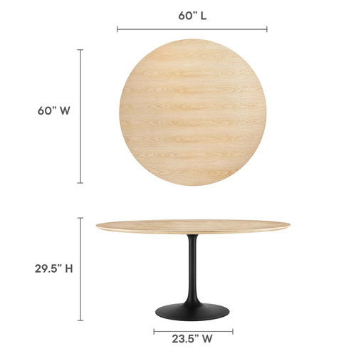 Dining Table, 60", Black Natural