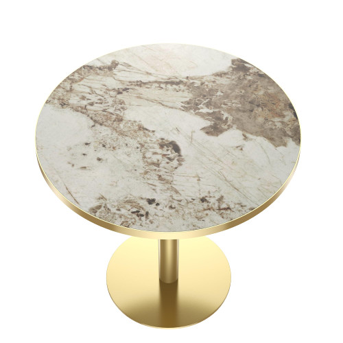 31.5" Round Tulip Dining Table, Mid-Century Tulip Table Kitchen Tulip Dining Table 2 People with Faux Marble Table Top & Stainless Steel Base for Office Living Room