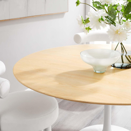 Dining Table, 60", White Natural