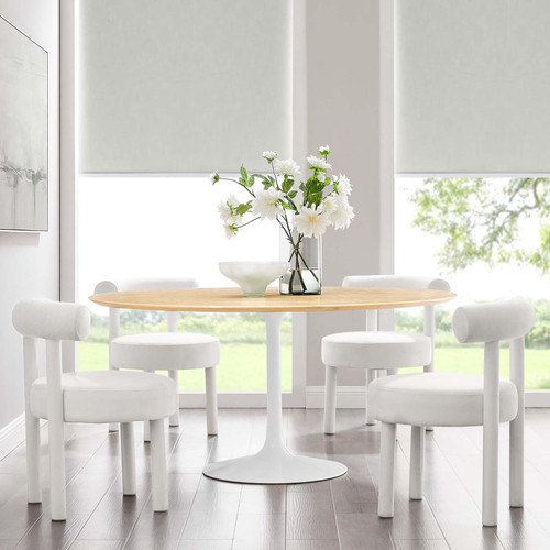Dining Table, 60", White Natural