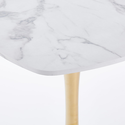 31.5" Square Tulip Dining Table, Mid-Century Tulip Table Kitchen Tulip Dining Table 2-4 People with MDF Table Top &Metal Base for Office Living Room