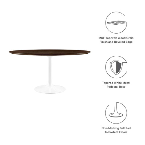 Dining Table, 60", White Cherry Walnut