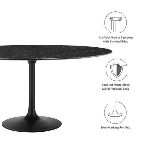 Dining Table, 60", Black Black