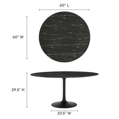 Dining Table, 60", Black Black