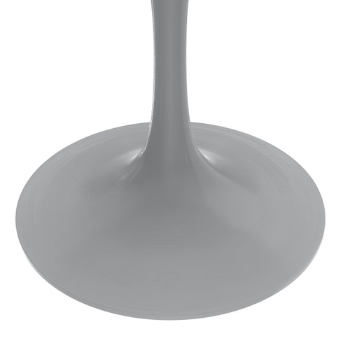 Mid-Century Modern 48 Inch Round Dining Table, MDF Wood Tabletop with White Steel Pedestal Base, Large Pedestal Kitchen & Dining Room Table, Breakfast Nook Table (Dark Maple)