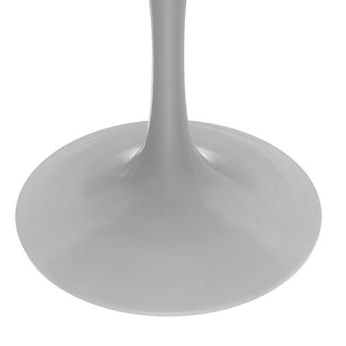 Modern 48" Round Dining Table with Sintered Stone Tabletop in White Steel Pedestal Base for Kitchen and Dining Room (Grey)