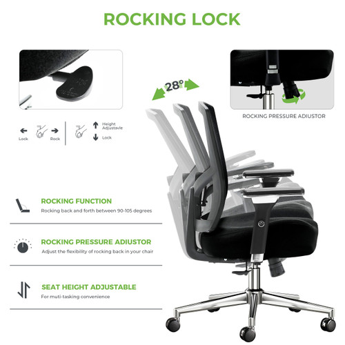 Big and Tall Office Chair 700lbs with Ergonomic W Wide Thick Seat Cushion, Oversized Mesh Desk Chair with Adjustable Lumbar Support, Computer Chair with Upgraded 4D Armrests