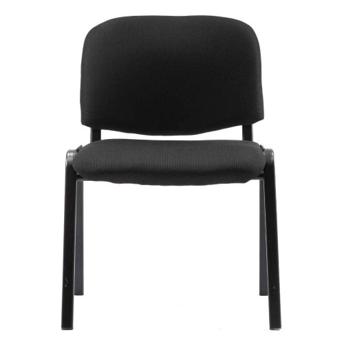 Set of 5, Black Mesh Fabric, Stackable Office Guest Chairs, Reception Waiting Room Chairs with Padded Seat & Back, Armless No Wheels Conference Chairs for Training, Meeting, Lobby