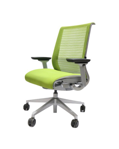 Steelcase Think Chair Lime Green Color Fabric Seat and Mesh Mineral frame