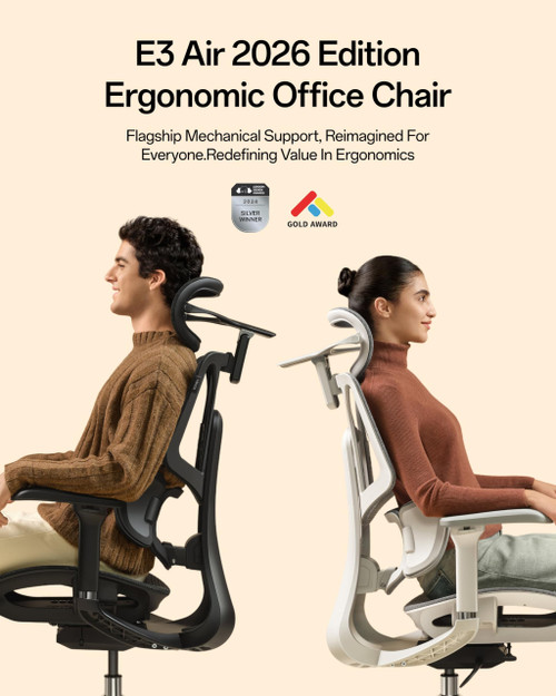 Ergonomic Office Chair, 3-Zone Lumbar Support, Comfy Home Office Chair with Auto Recline, 4D Headrest & Armrests, 140° Tilt for Work & Relax, Grey