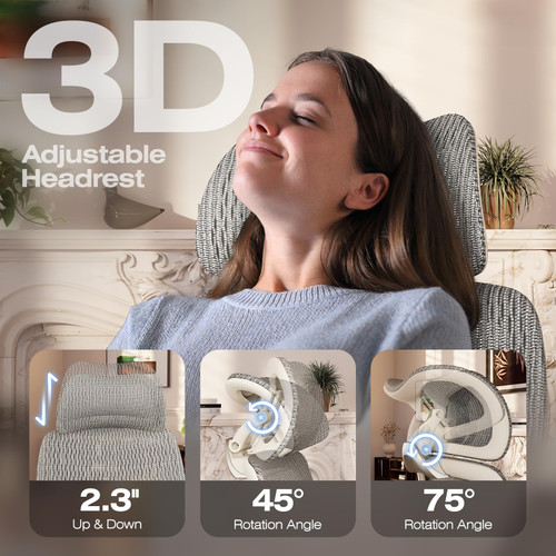 Ergonomic Mesh Office Chair with Footrest, Big and Tall Home Desk Chair with 5D Flip-Up Arms, Adjustable 3D Lumbar Support, Gaming & Executive Computer Chair (First Light)