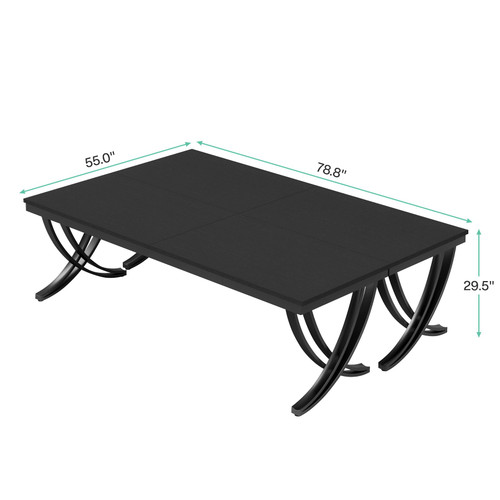 (2PCS, Black) 6.5FT Conference Table for 6-8 People, 78 inch Long Rectangular Seminar Table with Strong Metal Frame, Business Furniture Boardroom Desk for Office Meeting Conference Room 