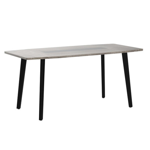 6FT Conference Table, 70.86L x 35.43W x 29.52H Inches Boat Shaped Meeting Table, Industrial Grey Seminar Table for Office Meeting Conference Room