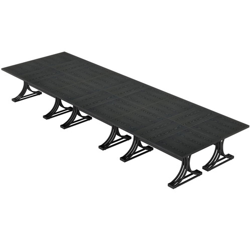 (4, Black) 10.5FT Conference Table, Modern Meeting Table for 8-10 People, Rectangle Seminar Boardroom Table for Office Conference Room with Stylish Legs 