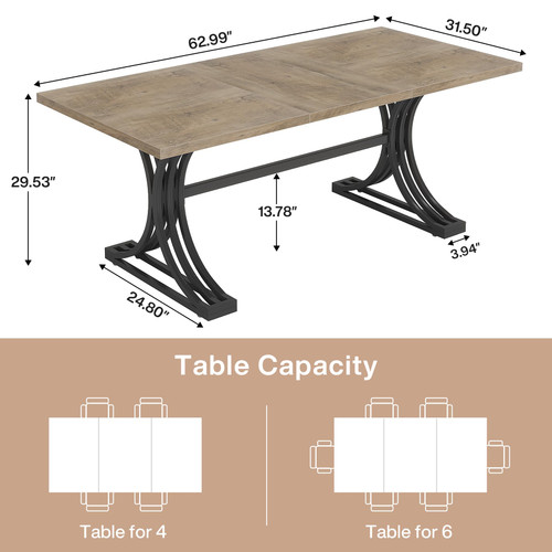 (4, Grey + Black)10.5FT Conference Table, Modern Meeting Table for 8-10 People, Rectangle Seminar Boardroom Table for Office Conference Room with Stylish Legs 