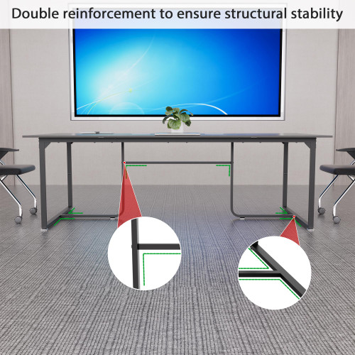 8FT Conference Table,94.4 L x 47.2 W x30.7 H Meeting Seminar Table with Grommet,Stability Enhancement,Large Conference Room Table for Office Meeting (Gray)