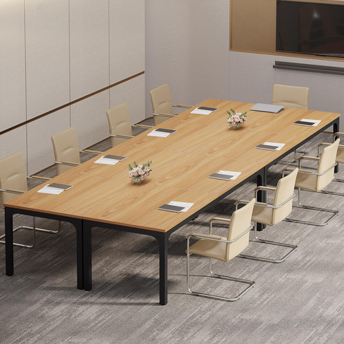 (2, Natural)6.5 FT Conference Room Table, 78.74" W x 27.56" D Large Office Conference Table, Modern Seminar Meeting Table Desk for Boardroom, Meeting Room 