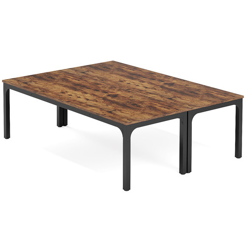 (2, Rustic Brown) 6.5 FT Conference Room Table, 78.74" W x 27.56" D Large Office Conference Table, Modern Seminar Meeting Table Desk for Boardroom, Meeting Room 
