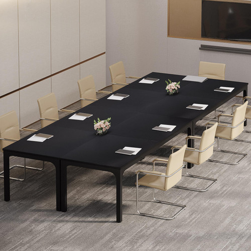 (4, Black) 6.5 FT Conference Room Table, 78.74" W x 27.56" D Large Office Conference Table, Modern Seminar Meeting Table Desk for Boardroom, Meeting Room