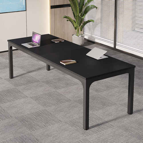 (4, Black) 6.5 FT Conference Room Table, 78.74" W x 27.56" D Large Office Conference Table, Modern Seminar Meeting Table Desk for Boardroom, Meeting Room