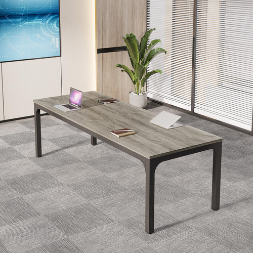 (4, Gray and Black) 6.5 FT Conference Room Table, 78.74" W x 27.56" D Large Office Conference Table, Modern Seminar Meeting Table Desk for Boardroom, Meeting Room 
