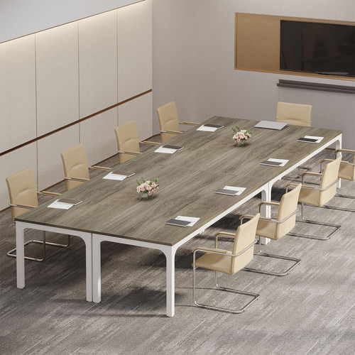 (4, Gray) 6.5 FT Conference Room Table, 78.74" W x 27.56" D Large Office Conference Table, Modern Seminar Meeting Table Desk for Boardroom, Meeting Room