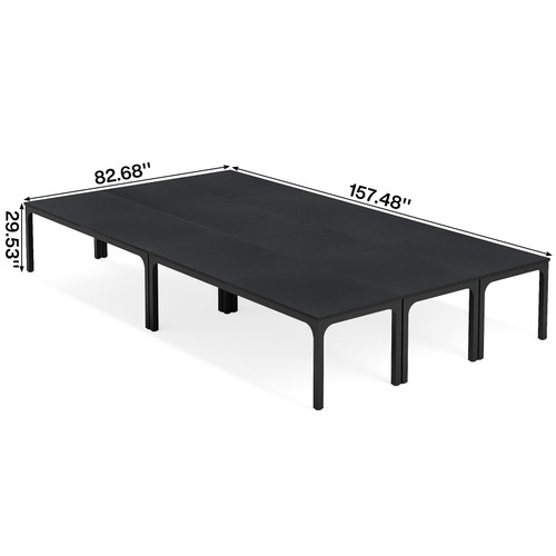 (6, Black) 6.5 FT Conference Room Table, 78.74" W x 27.56" D Large Office Conference Table, Modern Seminar Meeting Table Desk for Boardroom, Meeting Room