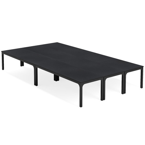 (6, Black) 6.5 FT Conference Room Table, 78.74" W x 27.56" D Large Office Conference Table, Modern Seminar Meeting Table Desk for Boardroom, Meeting Room