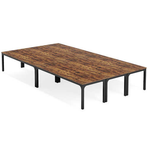 (6, Rustic Brown) 6.5 FT Conference Room Table, 78.74" W x 27.56" D Large Office Conference Table, Modern Seminar Meeting Table Desk for Boardroom, Meeting Room