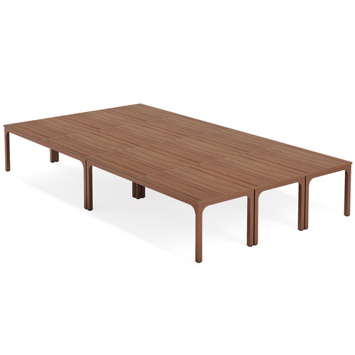 (6, Walnut) 6.5 FT Conference Room Table, 78.74" W x 27.56" D Large Office Conference Table, Modern Seminar Meeting Table Desk for Boardroom, Meeting Room
