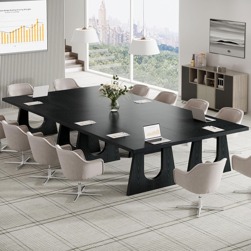 70.86" Rectangular Conference Table for 6-8 (Black)